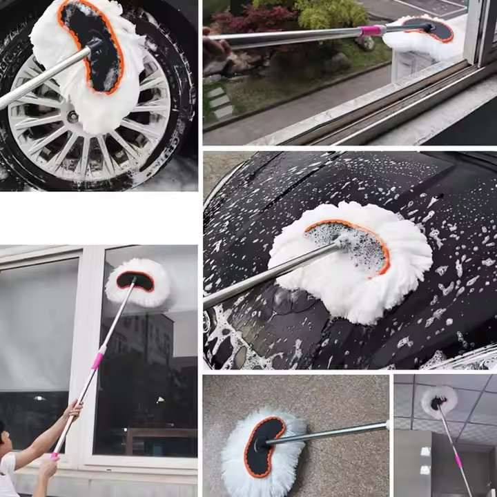 Швабра автомобільна для мийки з висувною ручкою телескопічна.Швабра для авто розмір 61х92.5 см, біла Кам'янець-Подільський - фото 6