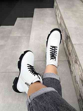 Черевики жіночі GREMMY білий дракон натуральна шкіра висота 13 см розмір 38 (4176) Коломия