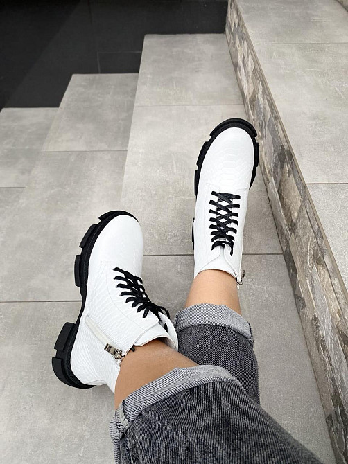 Черевики жіночі GREMMY білий дракон натуральна шкіра висота 13 см розмір 38 (4176) Коломия - фото 2