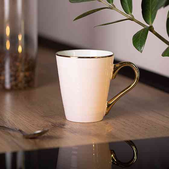 Liling Rongxiang Ceramic Чашка порцелянова із золотим обідком та позолоченою ручкою 320 (мл) Ро Київ