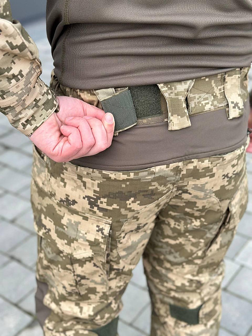 Військові чоловічі посилені штани піксель з наколінниками, польові штани ріп стоп весна літо осінь для зсу Львів - фото 6