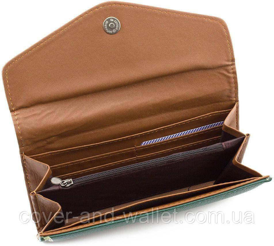 Жіночий стильний гаманець зі штучної шкіри зеленого кольору Київ - фото 4