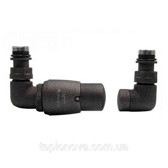 Комплект вентилів термостатичний Vario Term VISION 3-севий, лівий, чорний структурний Чернівці