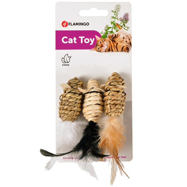 Flamingo Gaby Mouse ФЛАМИНГО СИЗАЛЕВАЯ МЫШЬ игрушка с кошачьей мятой для котов Киев - изображение 1