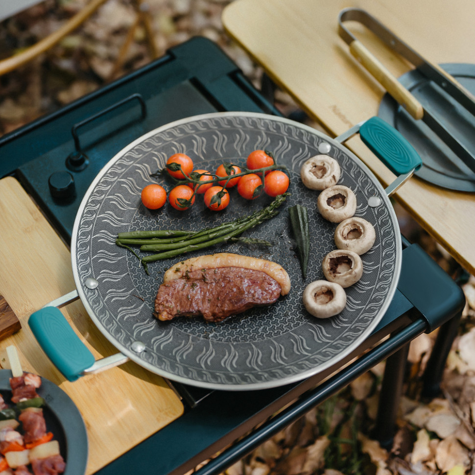 Сковорода з нержавіючої сталі з силіконовими ручками Naturehike CNK2550CF011, 34 х 34 см Київ - фото 4