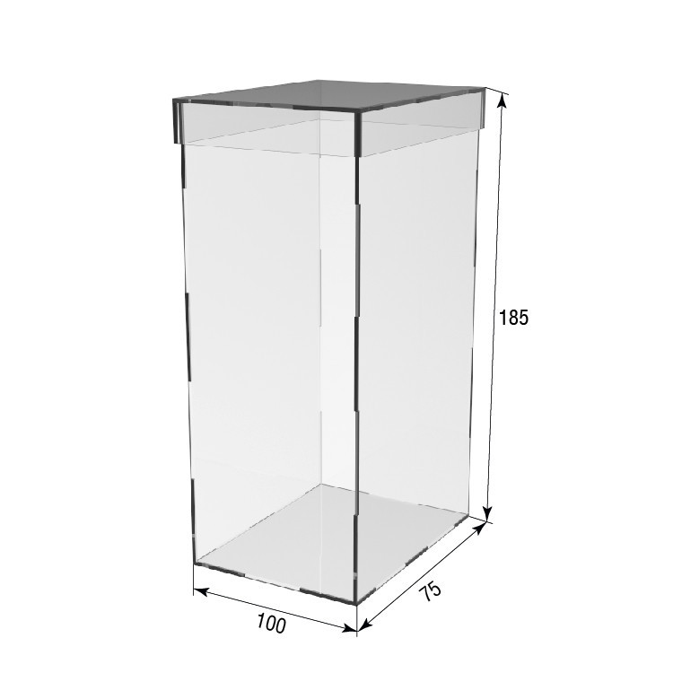 Коробка акриловая EKOSTAR 100х70х185 с крышкой Киев - изображение 3