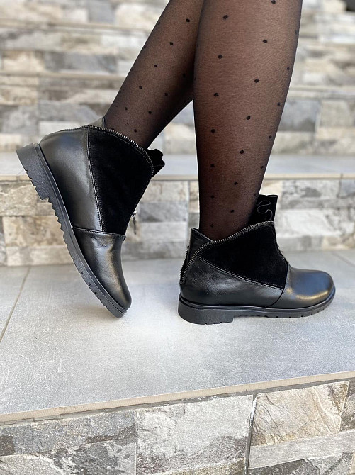 Черевики жіночі ARLETT 3 чорні натуральна кожа осінь-весна висота 9см (2198) Коломыя - изображение 6