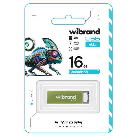Флешка flash Wibrand USB 2.0 Chameleon 16Gb Light green WI2.0 / CH16U6LG Одеса