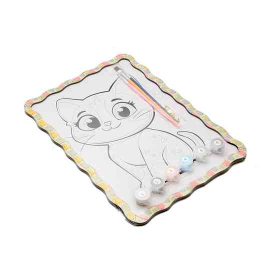 Картина по номерах "Котик" Puz-22945 формат А4 пензлик, фарби, кріплення для стіни Вінниця