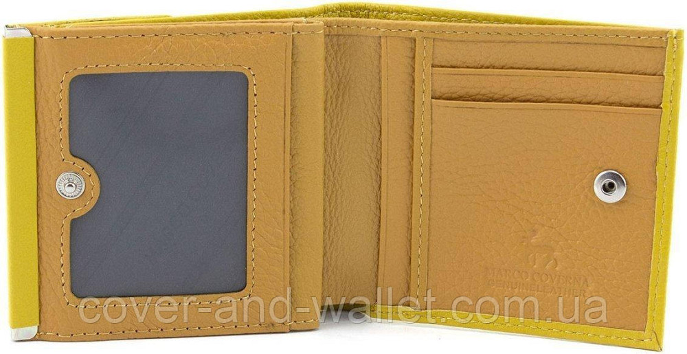 Желтый женский кошелек маленького размера из натуральной кожи Marco Coverna Киев - изображение 5