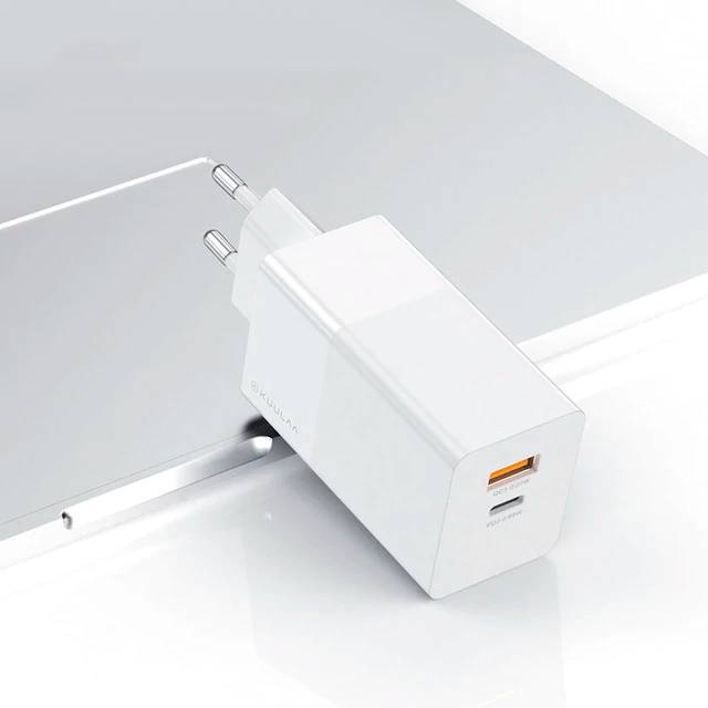 Зарядне KUULAA GaN QC4.0 Type-C+USB 65W EU white Київ - фото 1