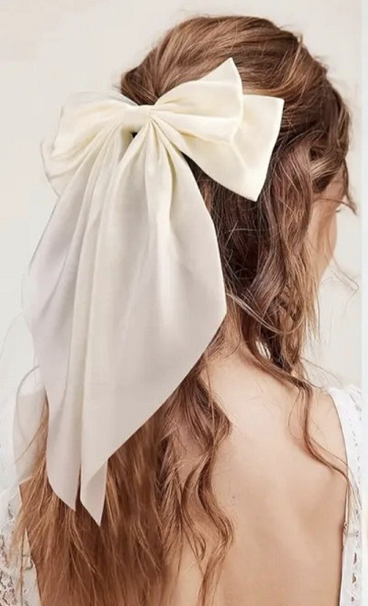 Заколка-автомат "Бант" 18х35 см Молочний Сміла - фото 12