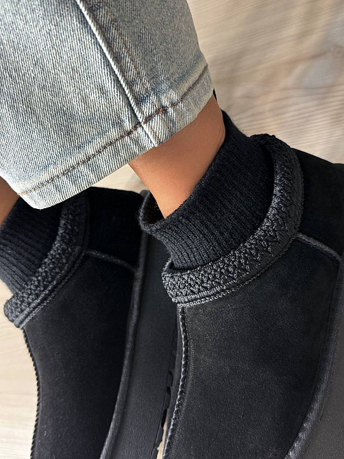 Угги женские Hengji 90-1 с носком и вышивкой натуральная замша черные, 39, 25 см Киев - изображение 8