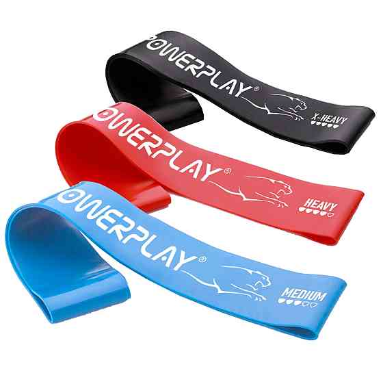 Резинки для фітнесу (стрічка-еспандер) PowerPlay 4113 Mini Power Band Set набір із 3 шт. (опір від 1 Кам'янське