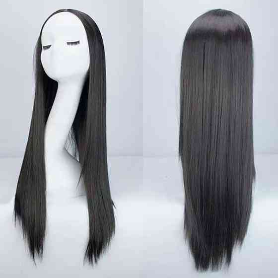 Перука рівна аніме без чубчика "Брюнетка" — 70 см Вінниця