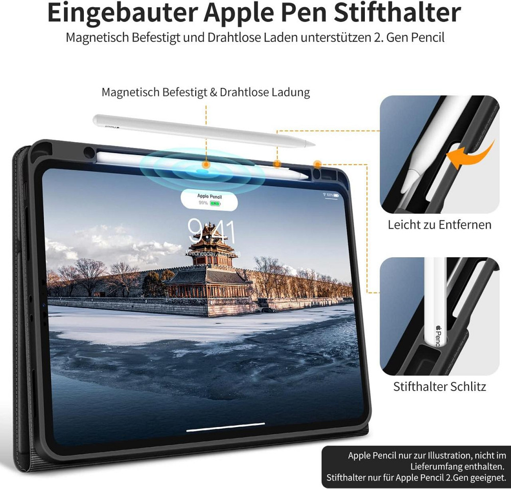 Фирменный защитный чехол HOLIMET для Apple iPad Pro 12.9 2022/2021/2020/2018 (6th/5th/4th/3rd Generation) Black Днепр - изображение 7