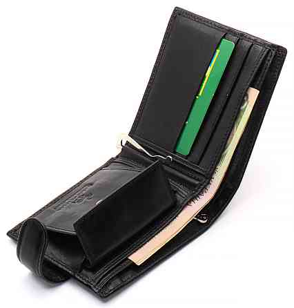 Чорне шкіряне чоловіче портмоне із затискачем для грошей Marco Coverna MC-2006H-1 Київ