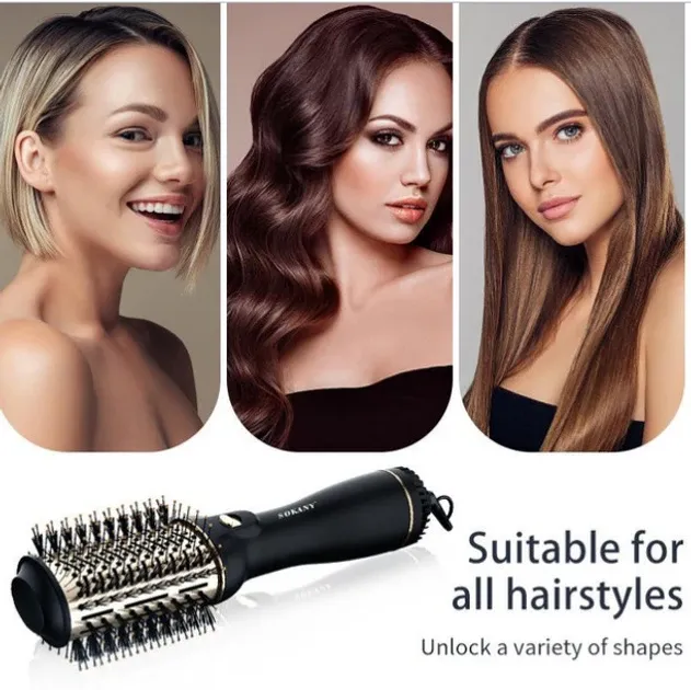 Фен-щітка Sokany SK-1914 1200 Вт, мотор DC365, іонна функція, прохолодне обдування, поворотний шнур 360° Одеса - фото 3