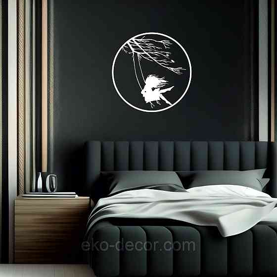 Декоративне настінне Панно «Дівчинка та голуб» Декор на стіну 70*62 см, Білий Київ