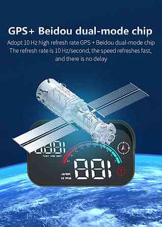 Універсальна HUD проєкція Geyiren M22 швидкості на лобове скло, цифровий автомобільний дисплей з компасом, годинником, пробігом та індикаторами Миколаїв