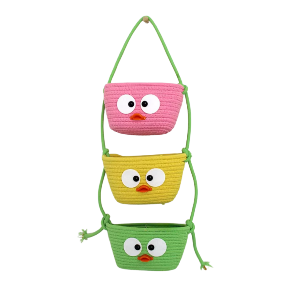 Навесной органайзер для детей | Плетеная корзина для хранения игрушек и аксессуаров, зеленая Каменец-Подольский - изображение 2