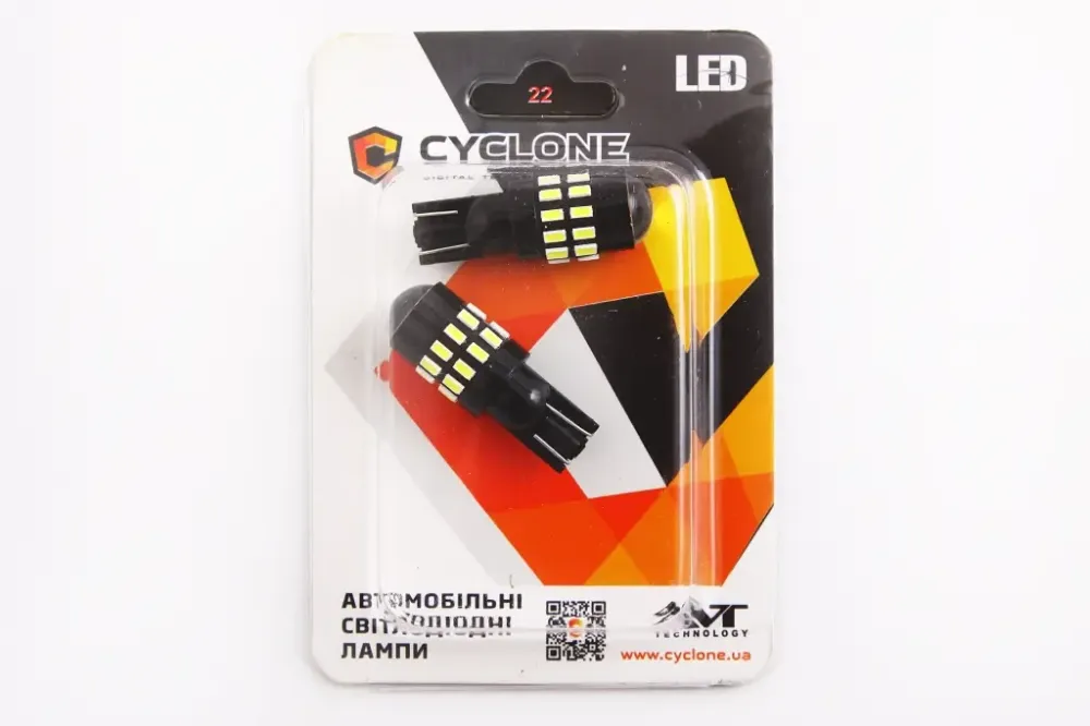 Лампа диодная 12В безцок. T10 30-SMD 3014 с линзой Cyclone 390лм (2 шт.) Винница - изображение 2