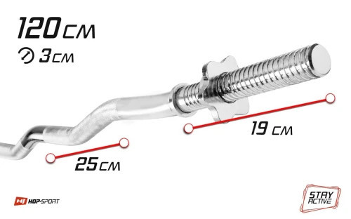 Комплект штанга 2 грифа и гантели HOPSPORT Premium 45 кг набор для фитнеса силовых упражнений Киев - изображение 6