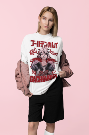 Футболка з аніме принтом Гакхіакута Томе Джапанесе Танкобон оверсайз (S/M/L) Чорний AnimeJ0608 Дніпро