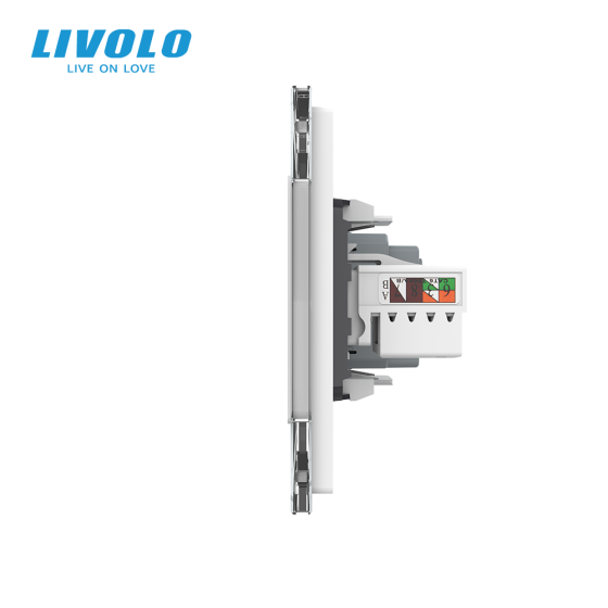 LIVOLO Розетка тримісна комбінована Силова Інтернет Livolo білий скло (VL-C7C2EU1CK0-11) Коломия