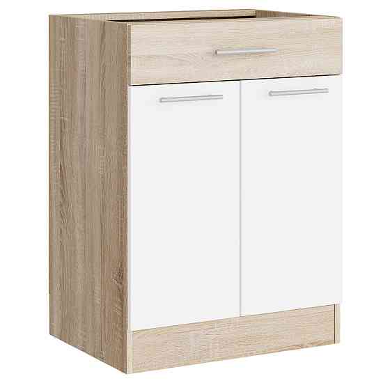 Кухонний модуль нижній з шухлядою Еверест Еко 600 дуб сонома/німфея альба (білий) (без стільниці) 60х46х82 см (DTM-071041) Львів