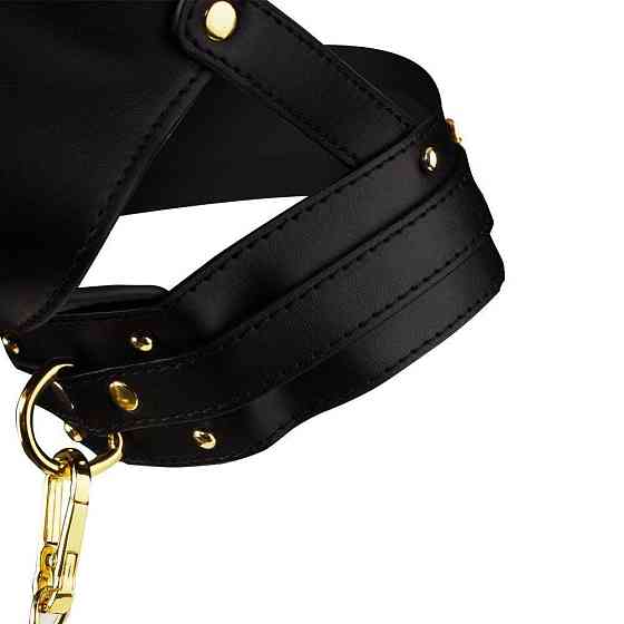 Маска-збруя для орального сексу з повідцем LOCKINK SEVANDA Blowjob Head Muzzle with Leash Sex Aura Київ