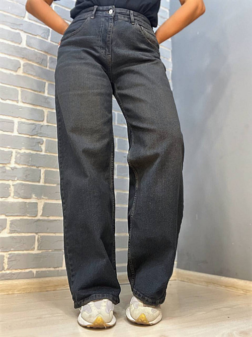 Джинси жіночі I8 55516 палаццо Baggy Straight fit рівні від стегна, синій з коричневим, 28, 28, 76 см, 110 см Київ - фото 10