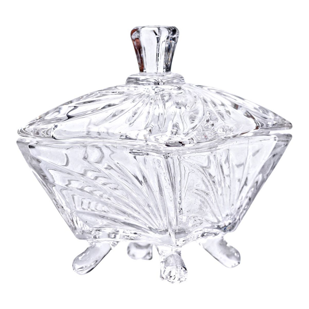 Yiwu Цукорниця з кришкою 7.5×7.5×9 см ваза цукорниця скляна HP-4-117 Киев - изображение 3