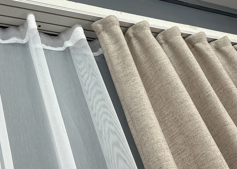 Комплект штор VR-Textil TWEED_V 200х270 2шт і Тюль 600х270 1917ш-1153т Бежевий з білим 71-142/7 Київ - фото 8