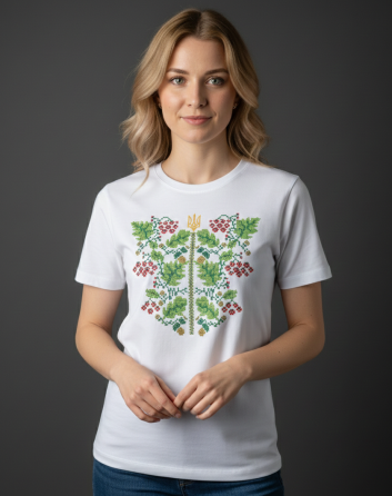 Футболка с вышивкой КАЛИНА в белом цвете 2XL Киев