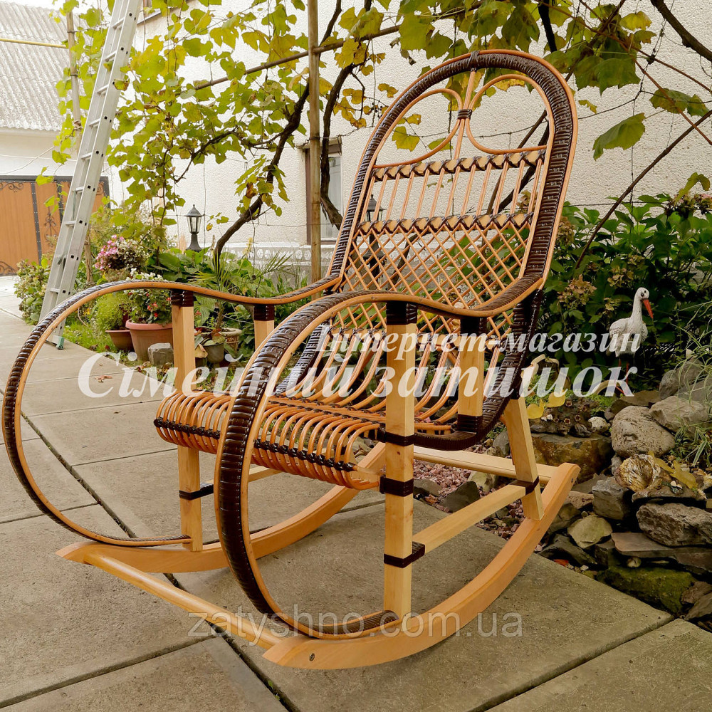 Кресло качалка из ротанга коричневая Киев - изображение 1