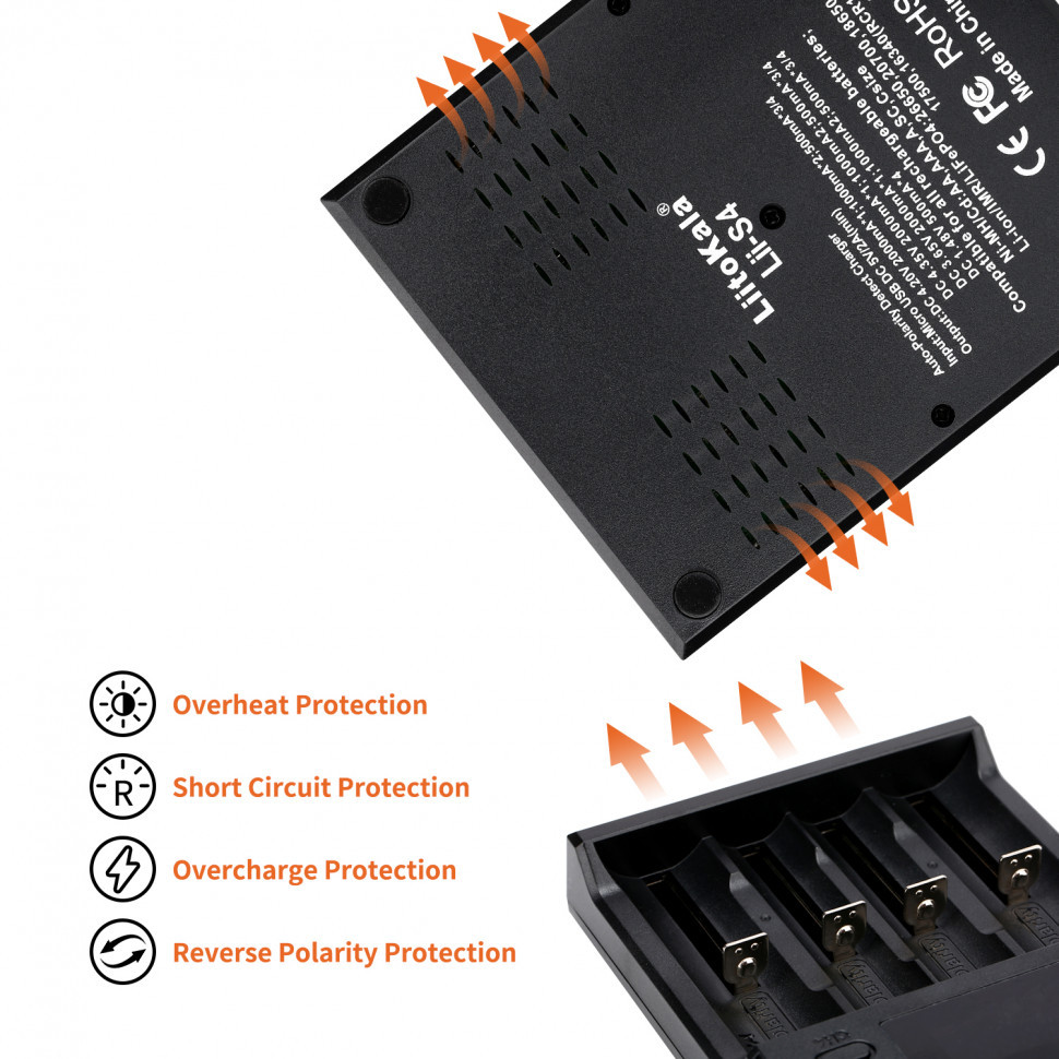 Зарядний пристрій Liitokala Lii-S4, 4 канала, Ni-Mh/Li-ion/LiFePo4, USB, LCD, Box Київ - фото 11