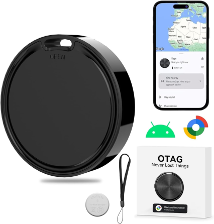 Комплект Bluetooth-трекеров GLOBELEC (2 шт.) для Android: Поиск ключей и багажа через Google Find Hub, IP65, Black Киев