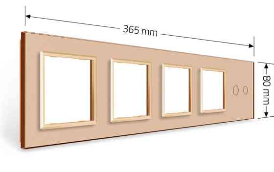 LIVOLO Рамка 5-постова для одного 2-сенсорного вимикача і чотирьох розеток (2-0-0-0-0) LIVOLO, Коломыя