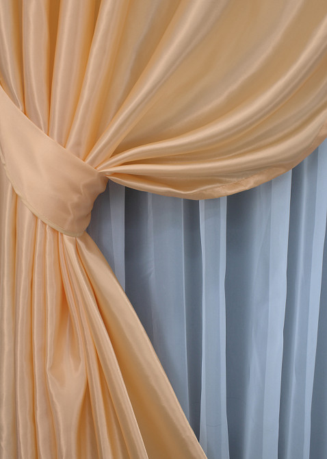 Комплект готовых штор VR-Textil Атлас № 797ш Персиковый 150х270 см 2 шт (30-576) Киев - изображение 4