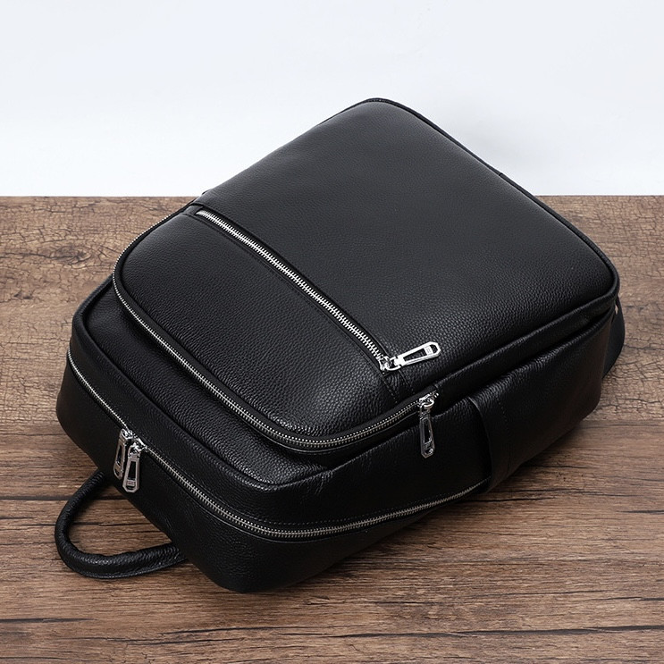 Городской мужской рюкзак из натуральной кожи стильный черного цвета для мужчины удобный Tiding Bag Киев - изображение 3