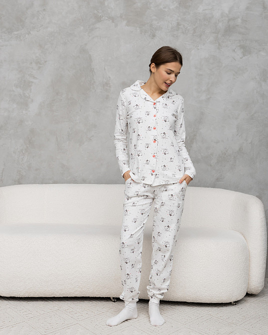 Женский комплект Интерлок - Котики - Family look мама/дочка Nicoletta 96779 M Киев - изображение 9