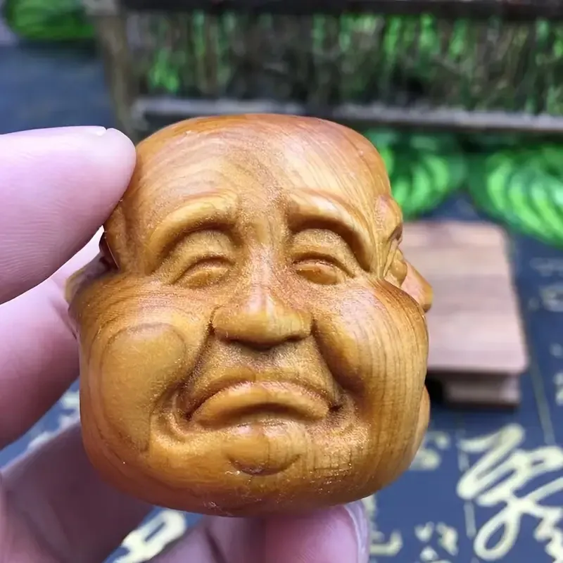 Деревянная фигурка Кашиваги с 4 эмоциями — ручная резьба из кипариса Киев - изображение 2