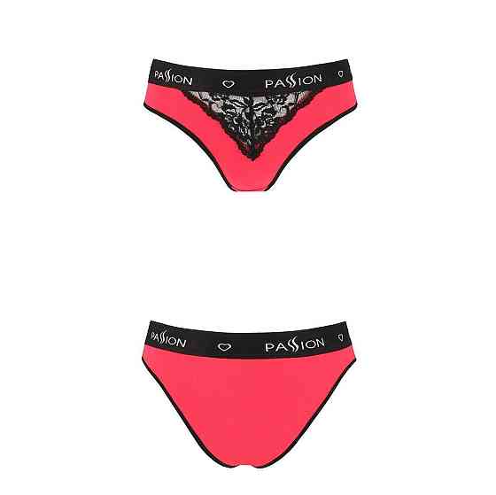 Трусики з широкою гумкою і мереживом Passion PS001 PANTIES S, red-black Sex Aura Київ