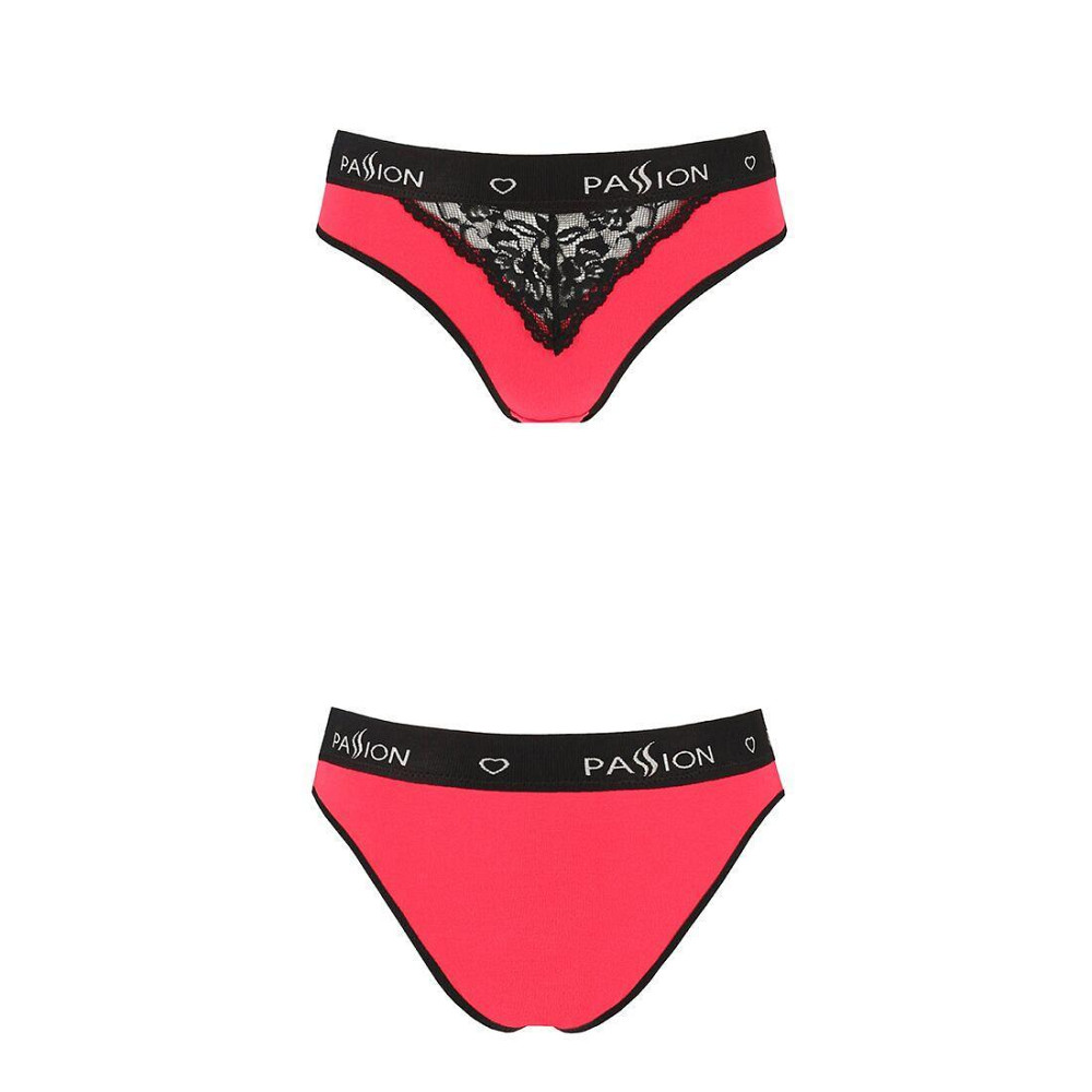Трусики з широкою гумкою і мереживом Passion PS001 PANTIES S, red-black Sex Aura Київ - фото 4