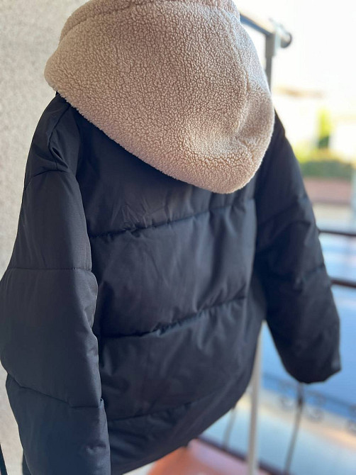 Куртка женская Lady Yep 8096 оверсайз с капюшоном и мехом тедди черная, черный, 44 Киев - изображение 20