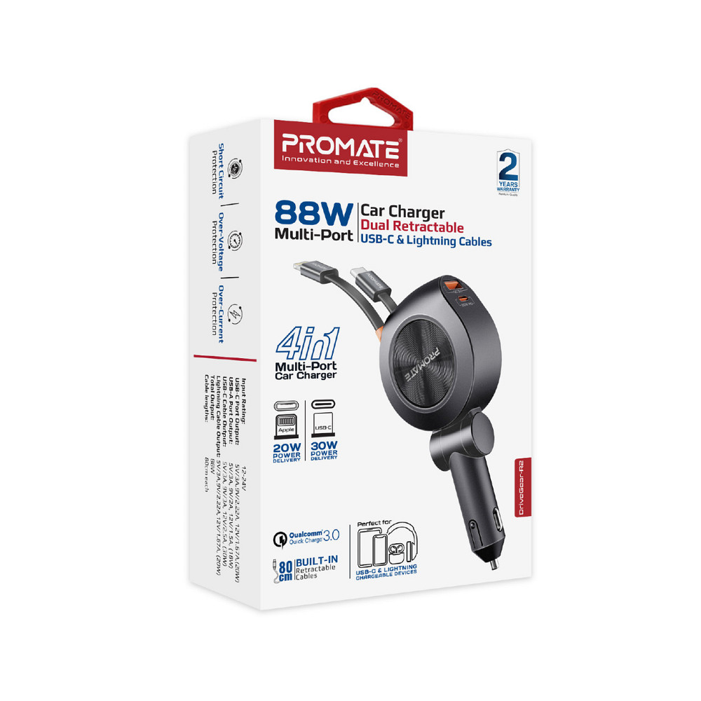 Автомобільний зарядний пристрій Promate DriveGear-R2 88W Black ( Чорний ) Харків - фото 8