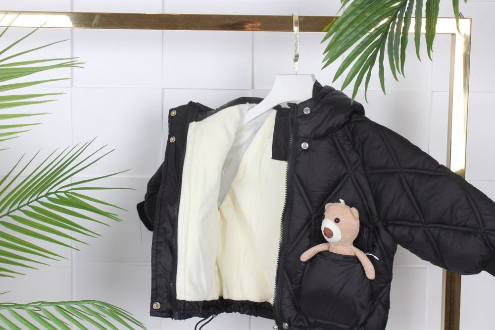 Демисезонная  черная куртка пуффер для девочек на 3 года Николаев - изображение 2