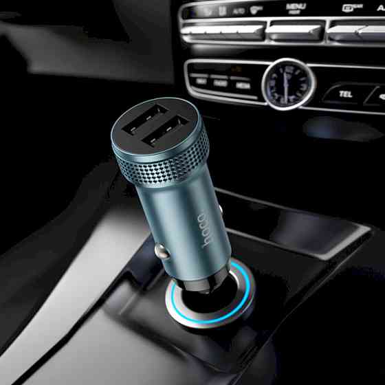 Автомобільний зарядний пристрій HOCO Z49 Level dual port car charger Metal Gray Київ