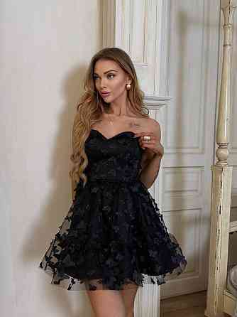 Женское романтичное вечернее платье с бабочками Черный, M Одесса